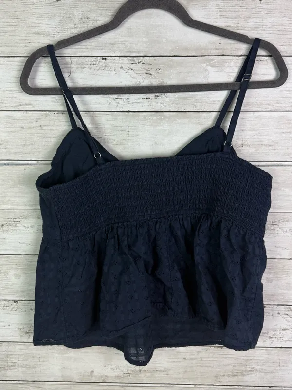 Hollister Navy Blue Eyelet Cami Top Size XL - Image 3