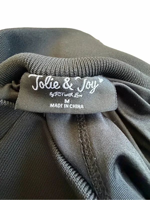 Jolie & Joy Black Pleated Mini Skort with White Stripe Detail - Image 3