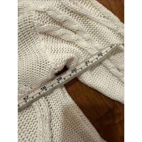 Wild Fable white cotton cableknit sweater size xs Cabincore - Image 8