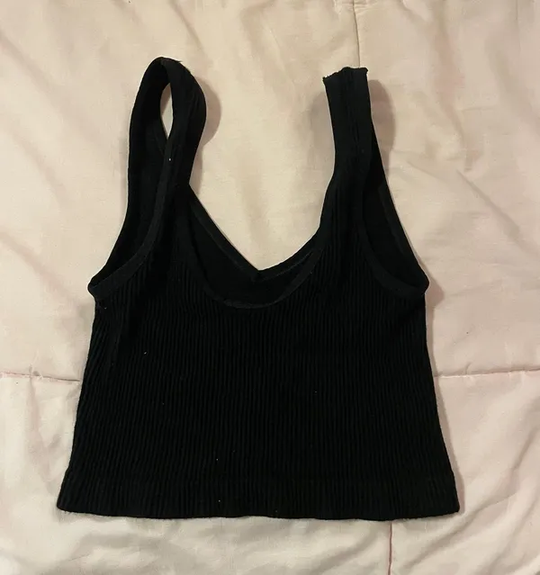 Black Ribbed Tank top - Image 2