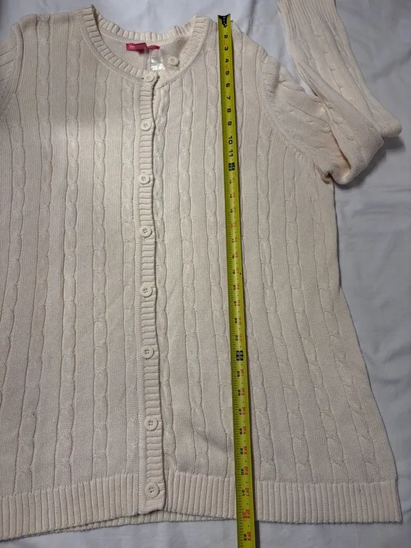Woman Within GrandmacoreCream Cable Knit Button-Front Cardigan Size 1X NWOT - Image 5