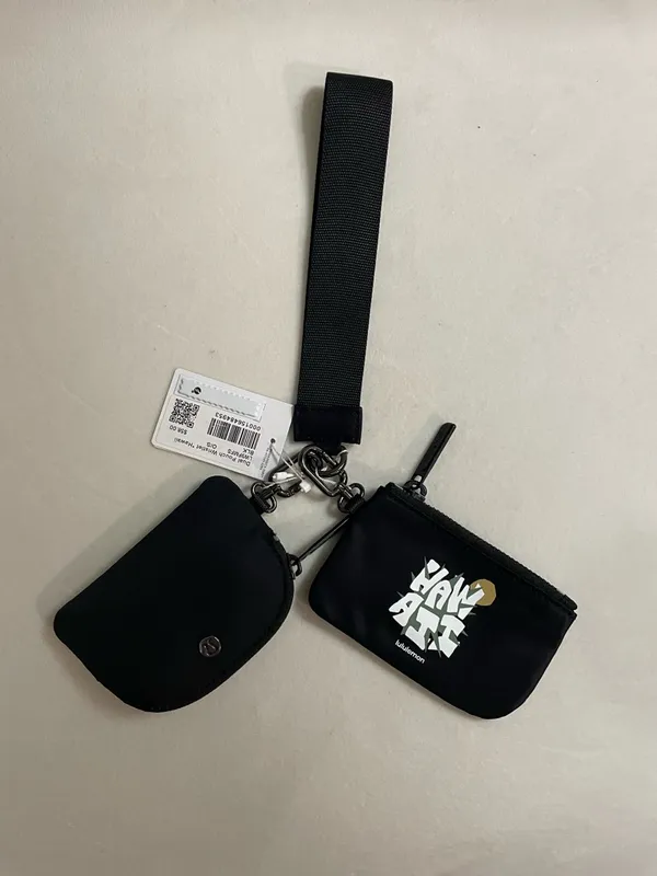 Lululemon NWT Dual Pouch Black Wristlet Keychain Hawaii Graphic - Image 2