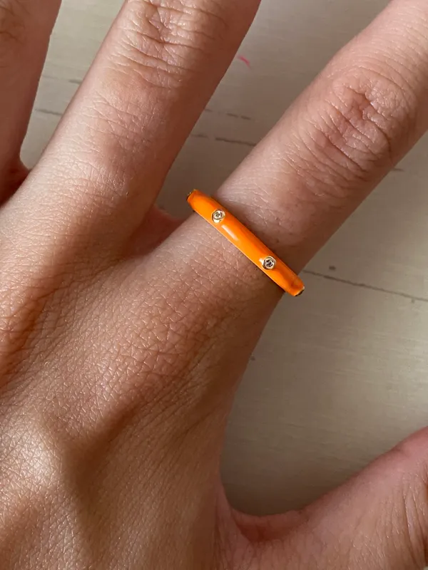 BaubleBar NWT  orange studded band ring - Image 3
