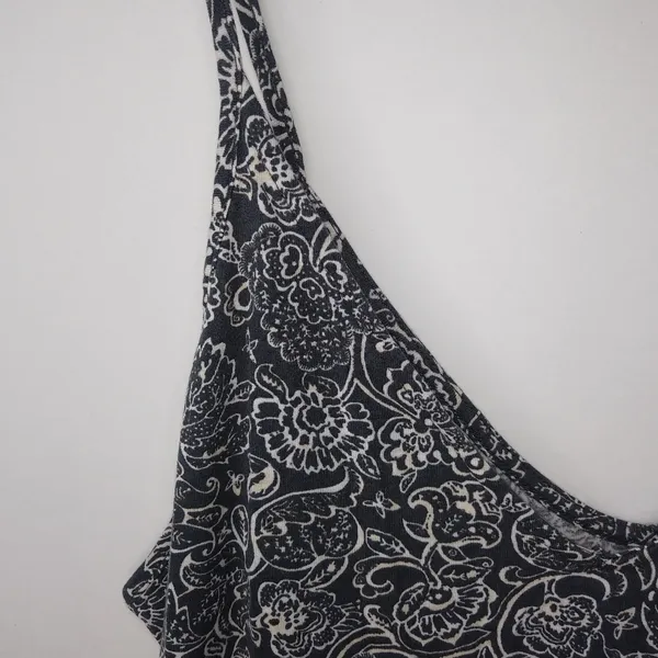 Old Navy L Black White Floral Stretch Tank Top - Image 2