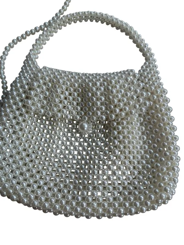 PEARL Beaded Mini Crossbody Bag w/ Detachable Chain - Image 6