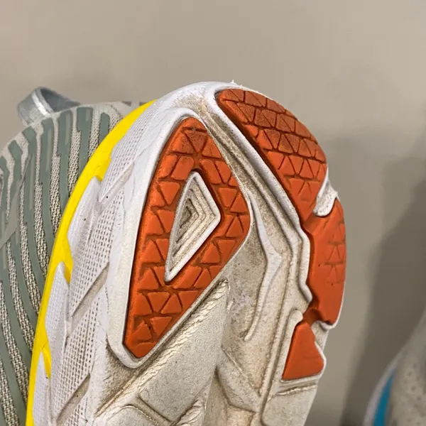 Hoka One One Women's Clifton 5 Grey and Yellow Running Shoes - 9 - Image 8