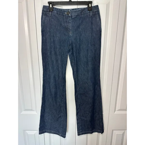 Ann Taylor Dark Wash Bootcut Jeans Womens 6 Stretch Denim High Rise Flare Cotton - Image 2