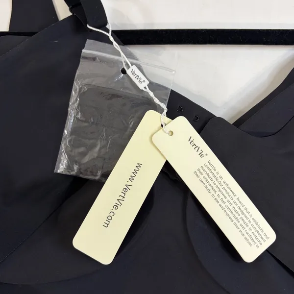 VertVie Womens Seamless‎ Wireless Bra Black Molded Cup 2XL New strap extender - Image 4
