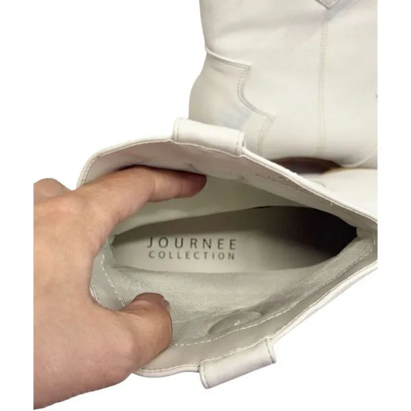 Journee Collection Western Boots Size 9 White‎ Pointed Toe Block Heel - Image 8