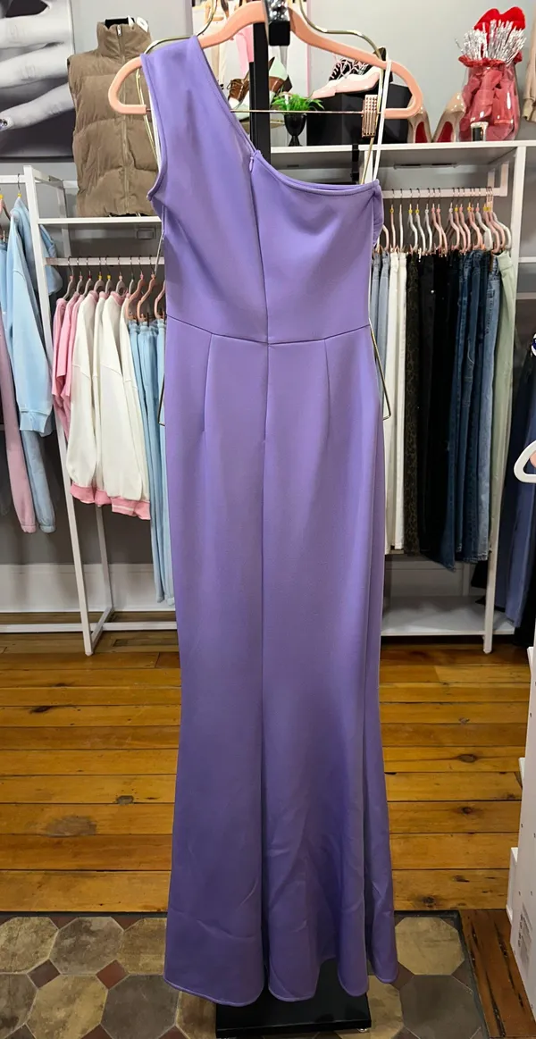 PromGirl Purple One Shoulder Formal Prom Dress - Image 7