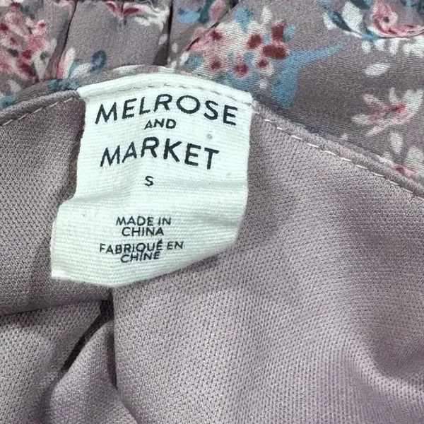 Stitch Fix Melrose and Market Purple Floral Wrap Dress Women’s Small - Image 2