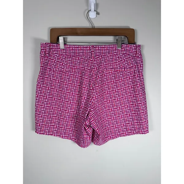 Spanx Sunshine Shorts Women L Pink Hibiscus Gingham Dot Stretch Activewear Golf - Image 5