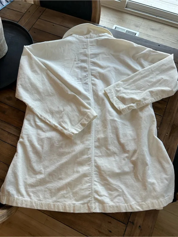 Anthropologie Pilcro Washed Corduroy White Oversized Blazer Coat XS - Image 10