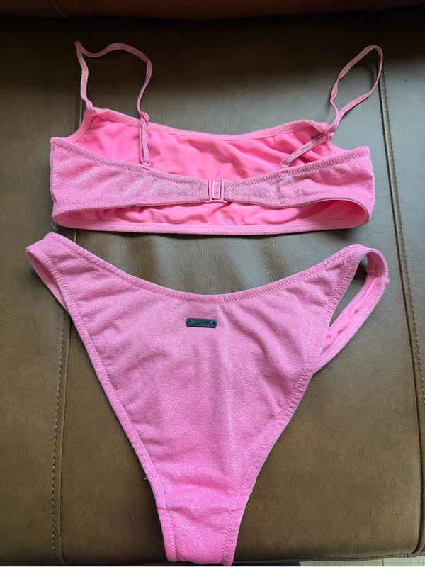 Triangl Mica Pitaya Sparkle Pink Bikini Size Large Bottom Medium Top - Image 7
