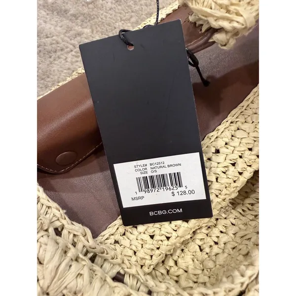 BCBGMAXAZRIA Woven Raffia Shoulder Bag In Brown NWT READ $128 - Image 14