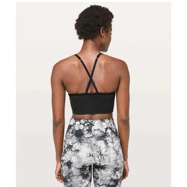 Lululemon Ebb To Street Bra Size‎ 4 Black Long Line - Image 2