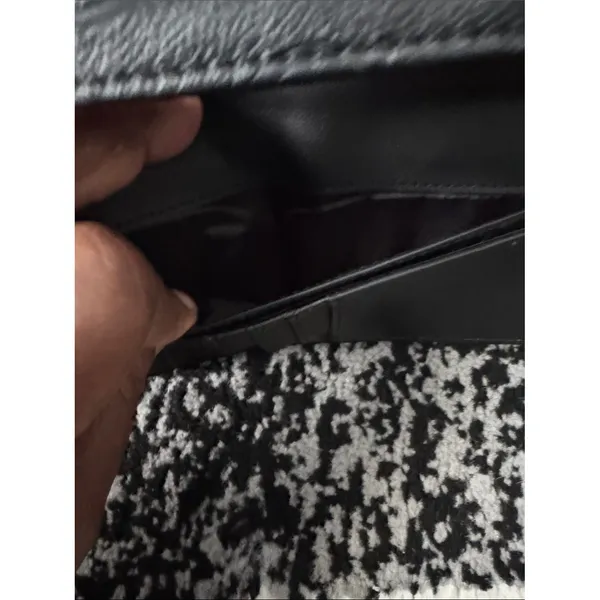 GUESS Black Embossed Logo Foldover Wallet with Silver Lettering - Image 7