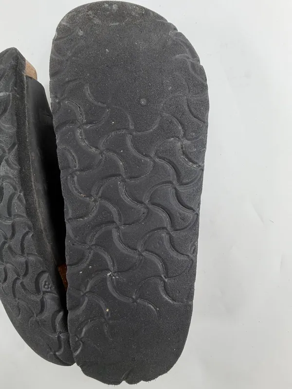 Betula by Birkenstock Black 3‎ Strap Sandals EU 39 US 8.5 Cork Footbed - Image 5