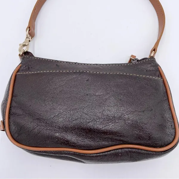 Vintage Nine West Y2K Mini Shoulder Bag Purse Deep Brown Faux Leather Retro 2000 - Image 6