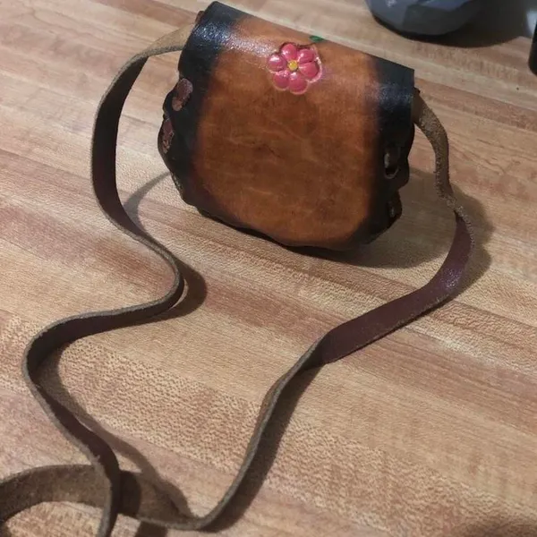 Vintage Mexico Mini Leather Bag Brown - Image 6