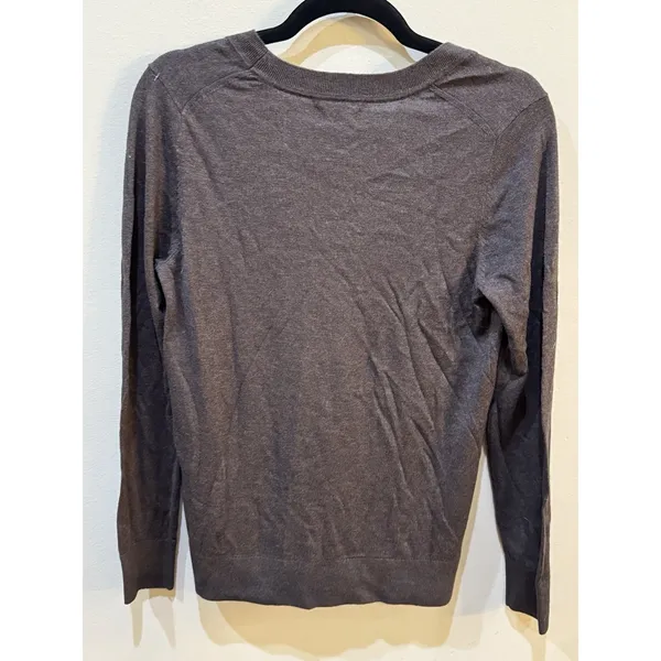 Quince lightweight V-neck sweater Brown Size Small Mocha Heather - Image 4