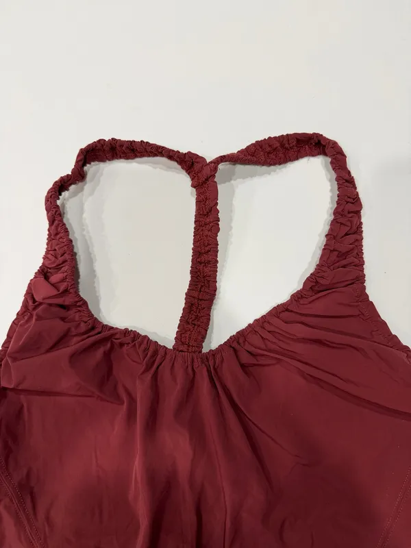 Free People Movement Flowy Back Slit Bra Burgundy Red - Image 3