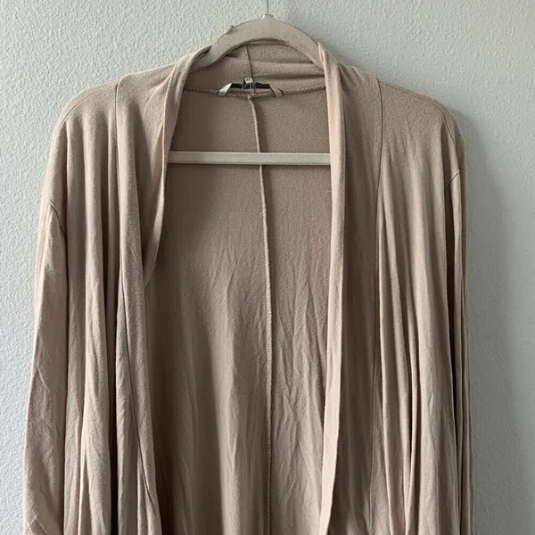 BKE Buckle Womens Size XL Beige Open Front Duster Cardigan - Image 2