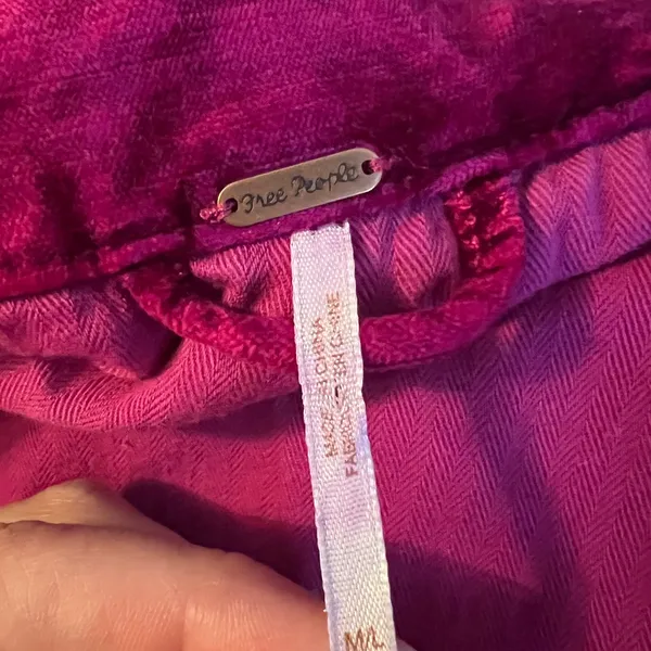 Free People Hot Pink Velvet Trucker Jacket Oversized - Image 11