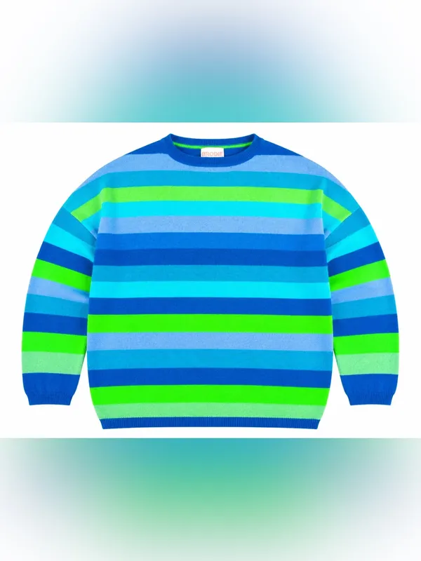 BRODIE Cashmere Striped Round Neck Oversized Pullover Sweater Size Large - Image 7