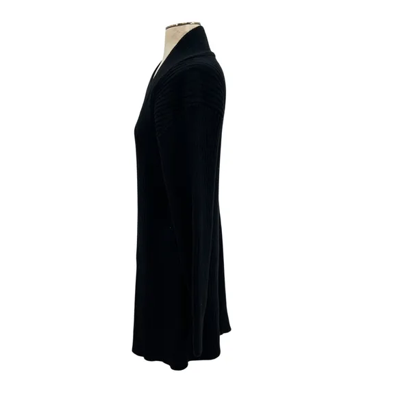 Free People Beach‎ Alba Asymmetric Ribbed Sweater Black Tunic Womens Large - Image 7