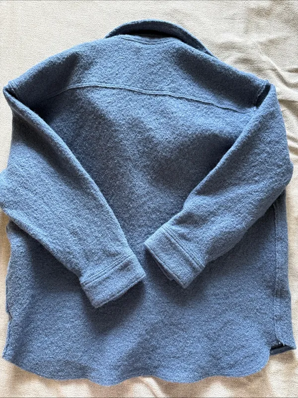 Banana Republic Dusty Blue Wool Button Jacket - Image 4