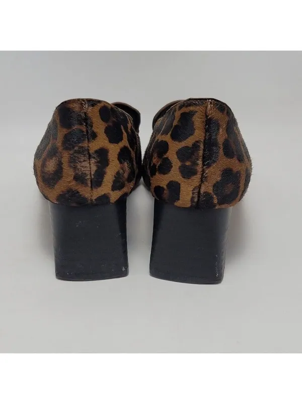Sole Society Marty Leopard Animal Print Loafers Heel Pointed Vamp Shoes Size 8M - Image 5