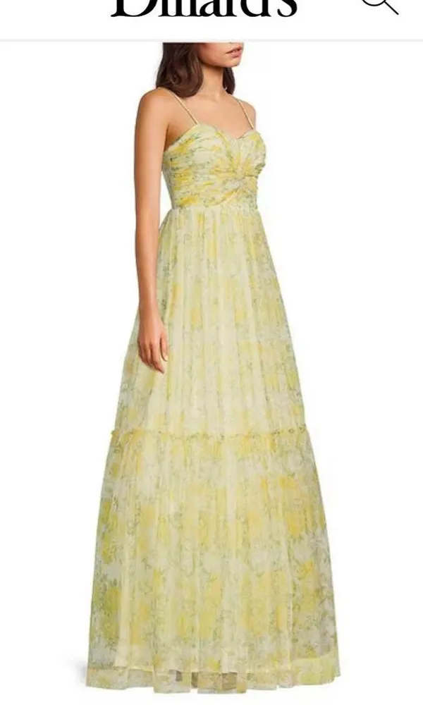 Dillard's Dress Prom Yellow - Image 2
