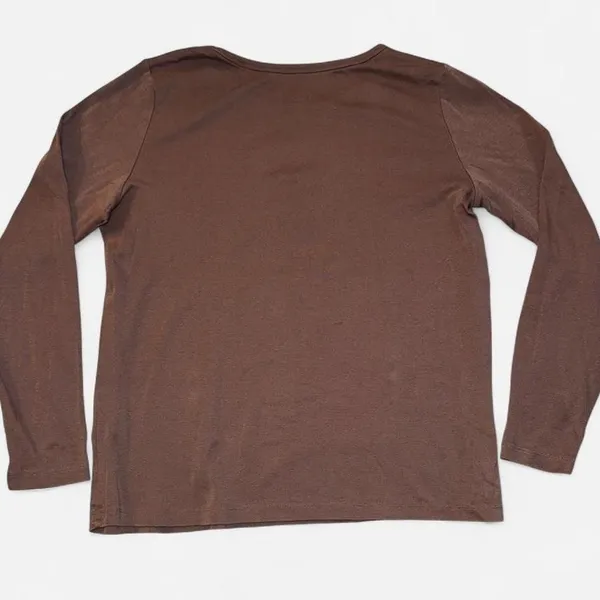St. John’s Bay brown long sleeve cotton shirt, size Large - Image 5