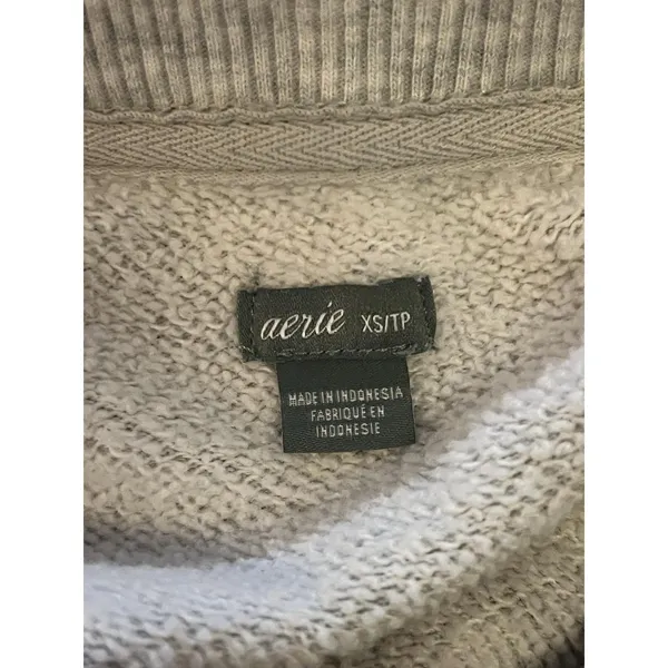 Aerie Sweatshirt Womens XS Green Camo Print Crewneck Fleece Oversized Pullover - Image 6