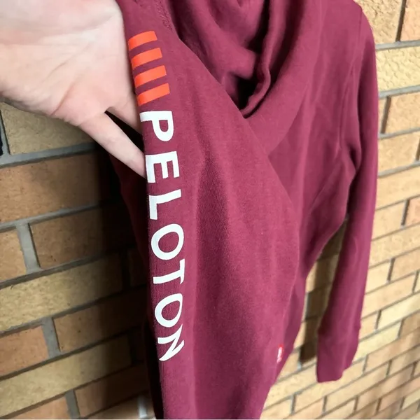 Peloton Ultimate Fleece Lined Full Zip Hoodie Women’s Size Medium Logo Active - Image 7