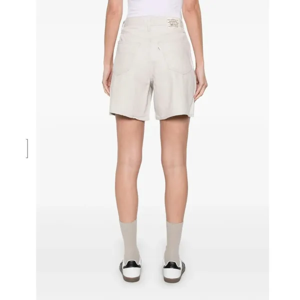 Levi's Premium Size 24 Women's High Rise Baggy Linen Blend Baggy Shorts Grey - Image 4