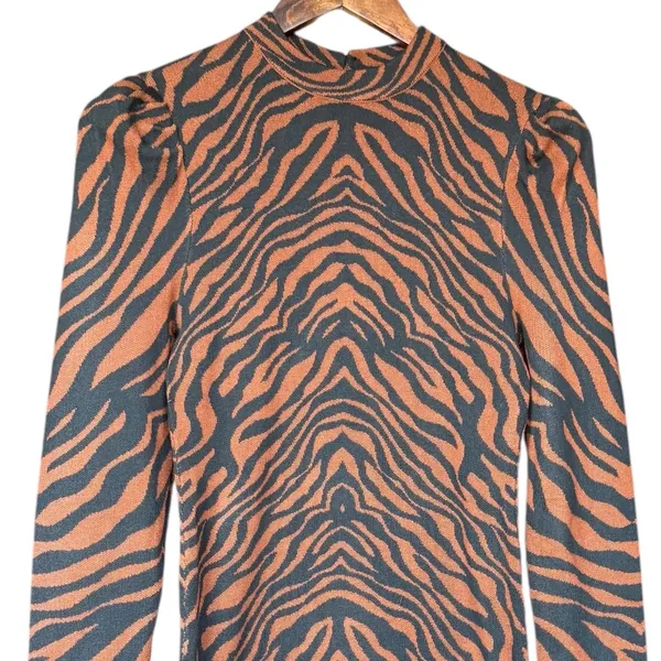 Jealous Tomato Long Sleeve Tiger Bodycon Sweater‎ Dress Sz M - Image 4
