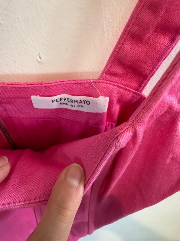 Peppermayo Hot Pink Square-Neck Corset Crop Top - Image 4