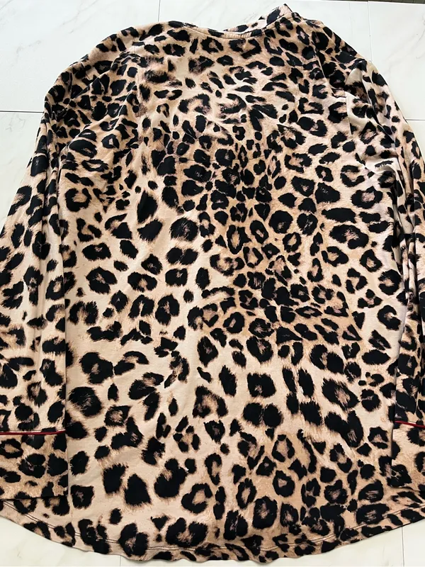 Soma Modal Cotton Animal Print long sleeve button down pajama top size large - Image 2