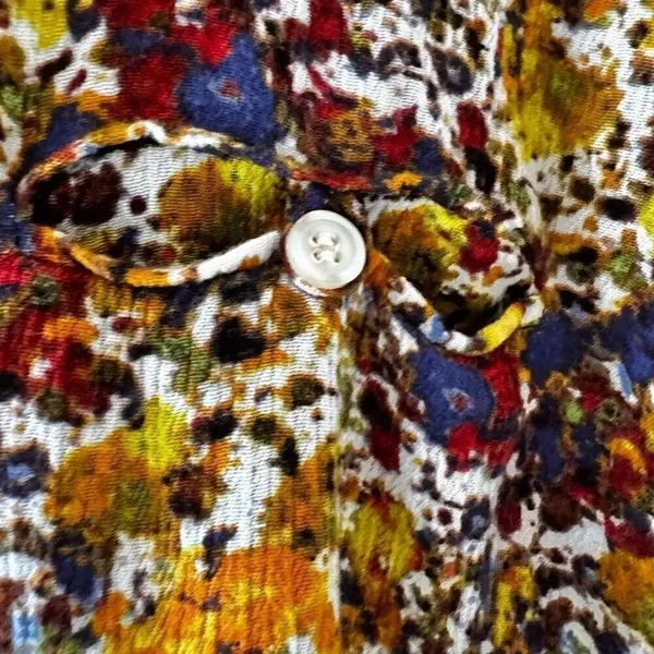 Kut From The Kloth Floral Blouse Button Front Long Sleeves SZ M #2399 - Image 9