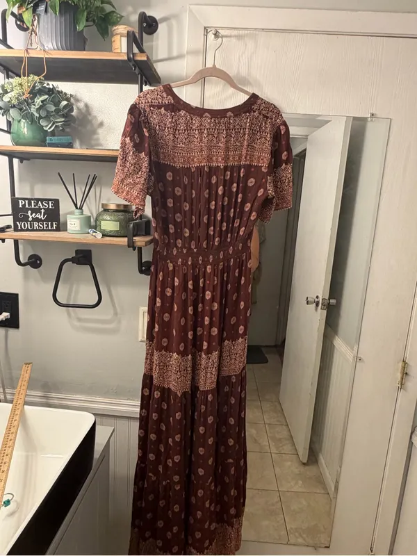 Knox Rose Brown Printed Boho Maxi Dress - Image 5