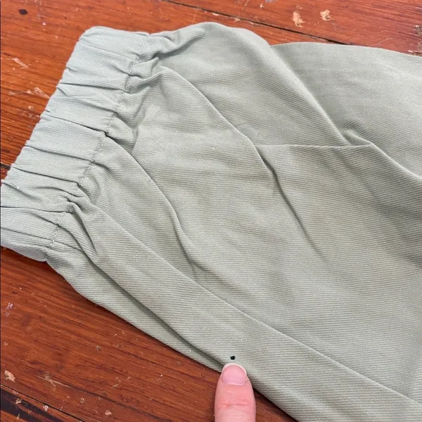 Halara Womens Jogger Pants Mid Rise Pleated Pockets Cotton Twill Green Medium‎ - Image 6