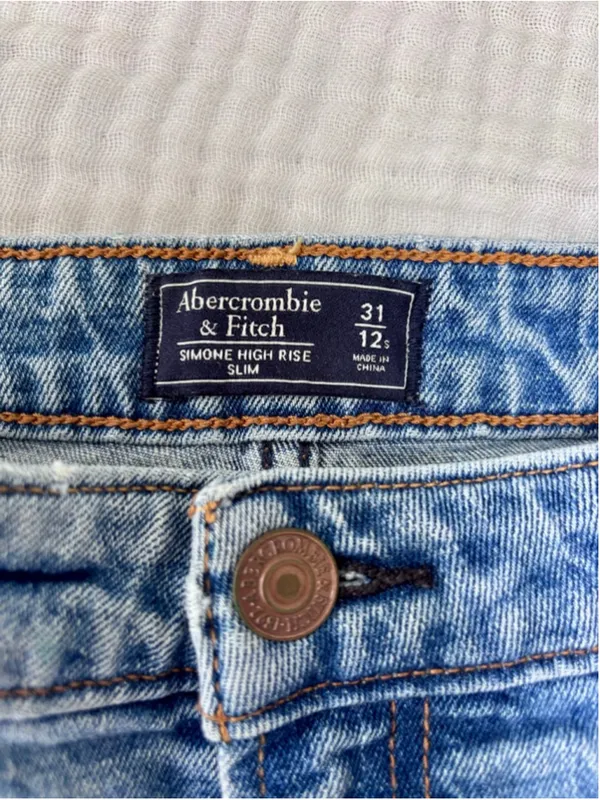 Women's Abercrombie & Fitch Blue High Rise Slim Jeans Size 31 - Image 3