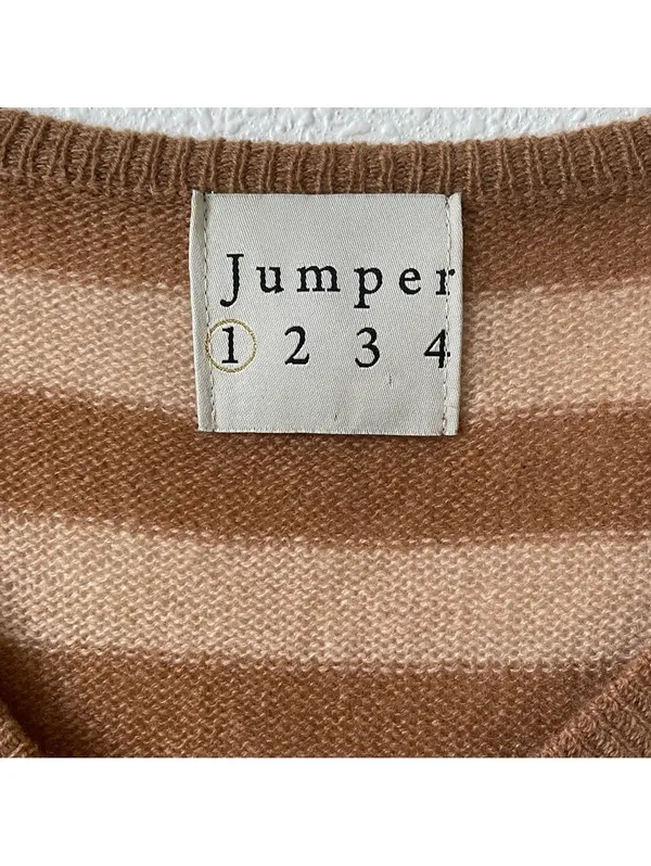 Jumper 1234 100% Cashmere Striped Sweater Brown Size 1 US Small Luxury Colorful - Image 4