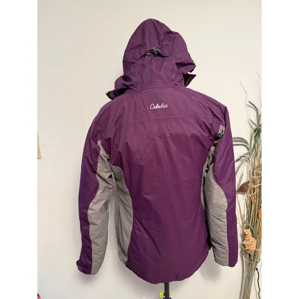 Cabelas Womens Primaloft Insulated Winter ski Jacket Purple Grey Hooded Small S‎ - Image 2