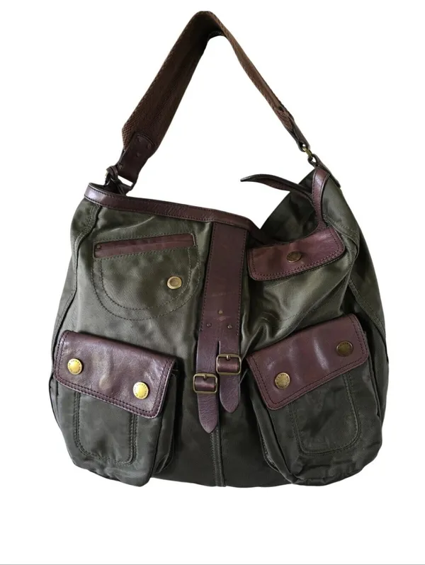 Ralph Lauren Vintage Monmouthshire Nylon Tote Bag Purse Military Green Mob Wife - Image 3
