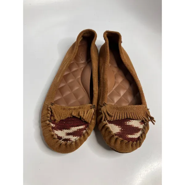 Reef Winter Drift Moccasins Womens 7 Brown Excellent Suede Fringe Southwestern - Image 2