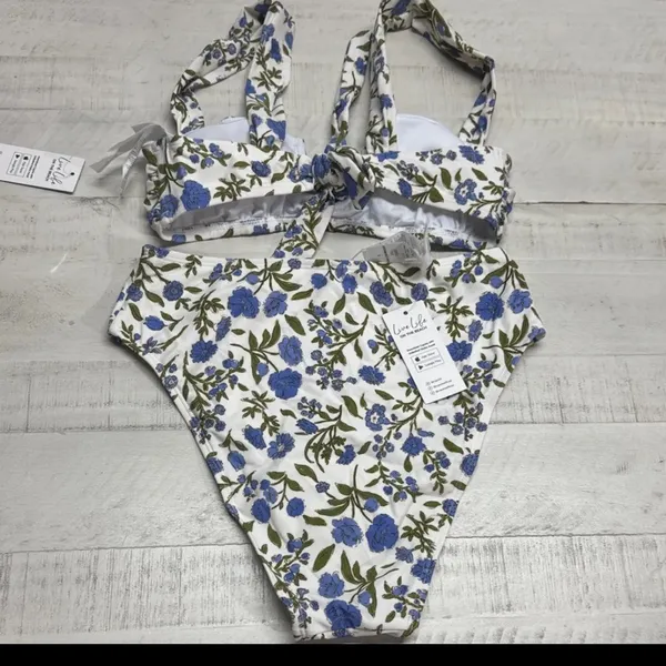 Cupshe charming Blue Floral Bikini Set blue accents - Image 3