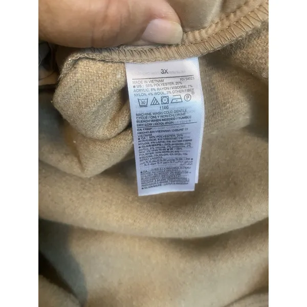 OLD NAVY Women's‎ 3X Short Car Coat Fall Jacket Camel Wool Blend - Image 9
